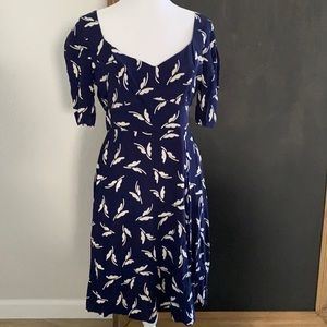Maeve Sz 4 Navy Midi Dress